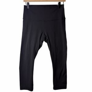 Lululemon Wunder Under 21" Luon Crop Leggings Black High Rise size 8